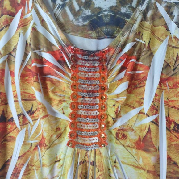 Cato Woman Plus Size Embellished‎ Asymmetrical Tunic 18 20W Fall Boho Artsy - Picture 5 of 10